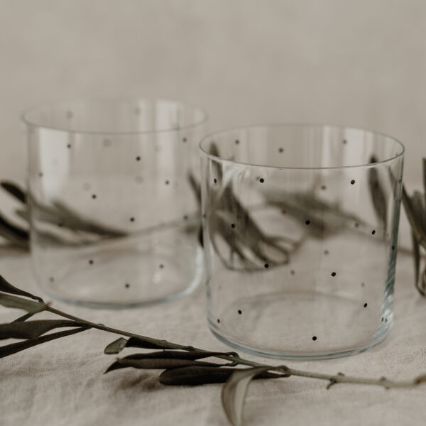 Lot de 2 verres à pois